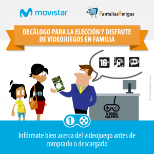 Decálogo para la elección y disfrute de videojuegos en familia - PantallasAmigas - Movistar - 01
